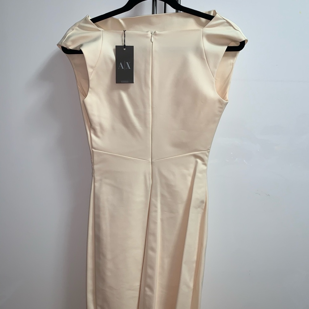 Armani Exchange shift ivory dress